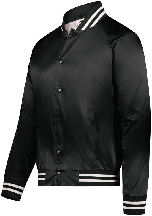 Augusta Satin Baseball Jacket/Striped Trim