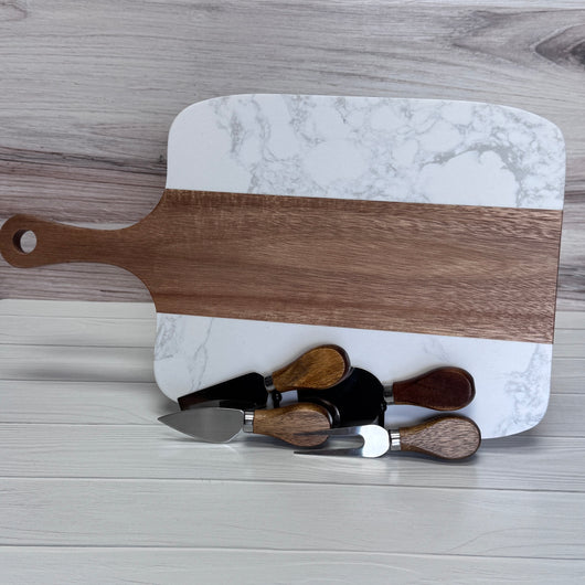 5 Piece Cutting Board and Tools Set