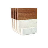 Marble & Acacia Wood Coaster Set